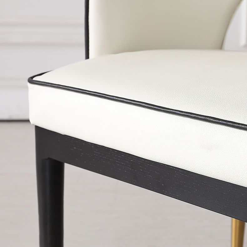 Glam -stijl armstoel houten open rug eetstoel voor keuken met gestoffeerd