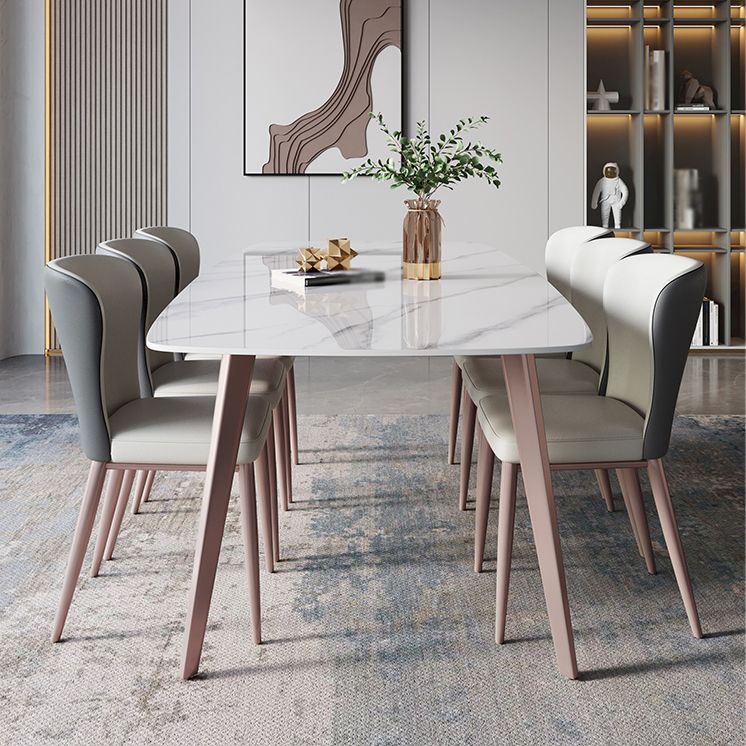 Designer Style Sintered Stone Dining Set 1/4/7 Pieces Rectangle Dining Table with Chairs Clearhalo 'Dining Room Sets' 'Dining Tables & Seating' 'dining_room_set' 'furn' 'furn_dining_room_set' 'Furniture' 'furniture_dining_room_set' 'Kitchen & Dining Furniture' 1200x1200_b5a0948b-22a6-40d5-9b15-0a713fa421e0