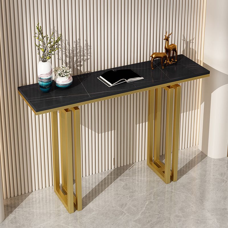Tavolo da accento superiore moderno rettangolo con base di ferro per la tavola della console Hall