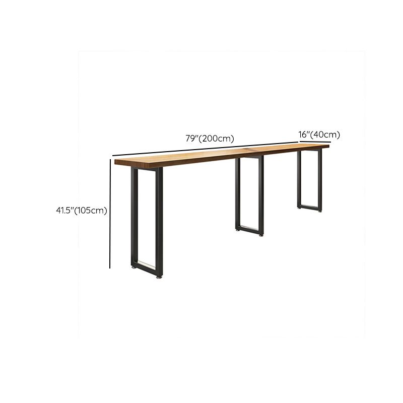 Modern Bar-height Table with Black Base Kitchen Wood Bar Table