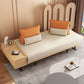 Modern Convertible Sofa Bed Armless Sofa with Pillows in Beige