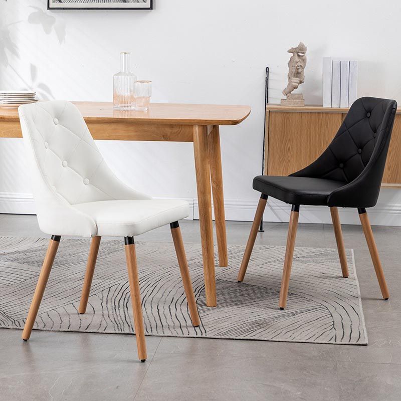 Moderne PU lederen eetkamerstoelen Parsons stoel in matte afwerking voor binnen