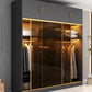 Contemporary Style 5 Tier Wardrobe Glass Cloth Rod Included Wardrobe Closet