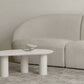 Solid Wood 3 Legs Coffee Table 13" H Cloud-Shaped Cocktail Table