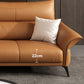 Cuscino cucito contemporaneo posteriore standard braccio svasato divano in pelle genuina