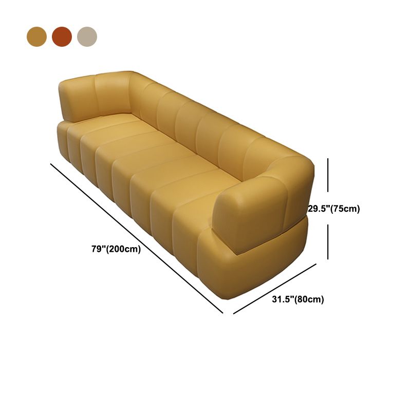 Sofá estándar contemporáneo de brazo de cuero de cuero sintético para sala de estar para sala de estar