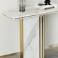 Glam Stone Rectangle Console Accent Table with Marble for Hall
