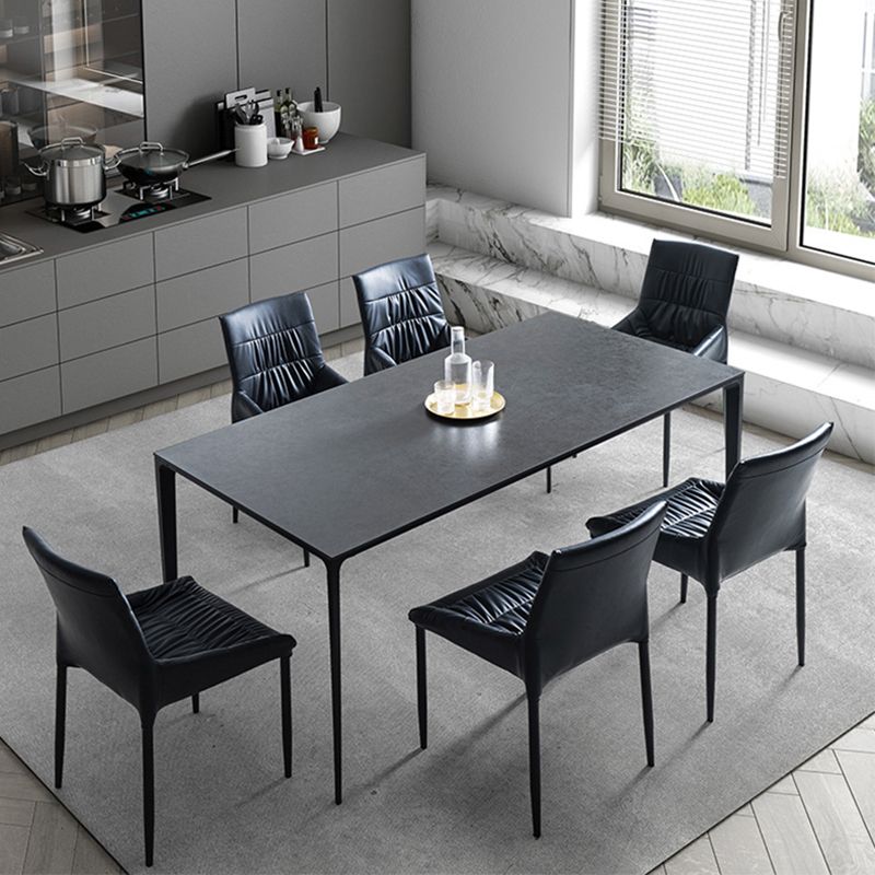 Mid-Century Dining Room Table Rectangle Stone Dinette Table for Home Clearhalo 'Dining Tables & Seating' 'Dining Tables' 'dining_table' 'furn' 'furn_dining_table' 'Furniture' 'Kitchen & Dining Furniture' 1200x1200_b5ace986-1df1-4414-9c60-260c7b4435f8