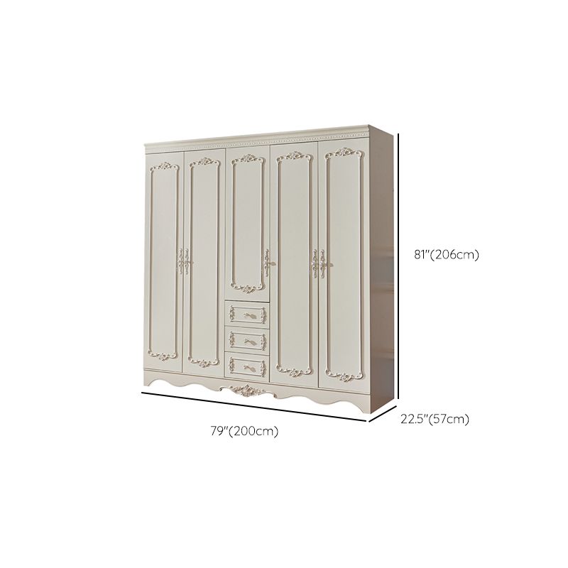 French Country Wardrobe Cabinet with Shelves Wood Wardrobe Closet
