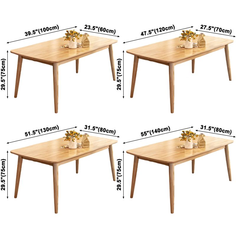 Rectangular Modern Solid Wood Dining Table Natural Finish Dining Furniture with Four-leg Clearhalo ' dining_table' 'Dining Tables & Seating' 'Dining Tables' 'Furniture' 'furniture_dining_table' 'Kitchen & Dining Furniture' 'kitchen&dining_furn' 'kitchen' 'kitchen_dining_table' 1200x1200_b5ae0b93-1e96-4b28-bcf4-82284aa7020b