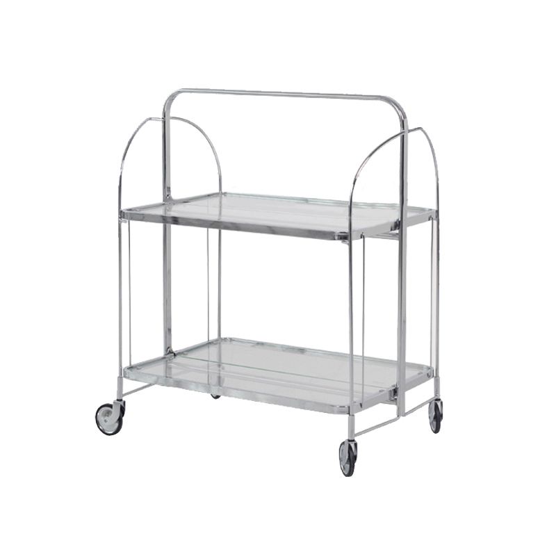 Mesa de esquina superior de vidrio contemporánea con estante, mesa lateral rectangular