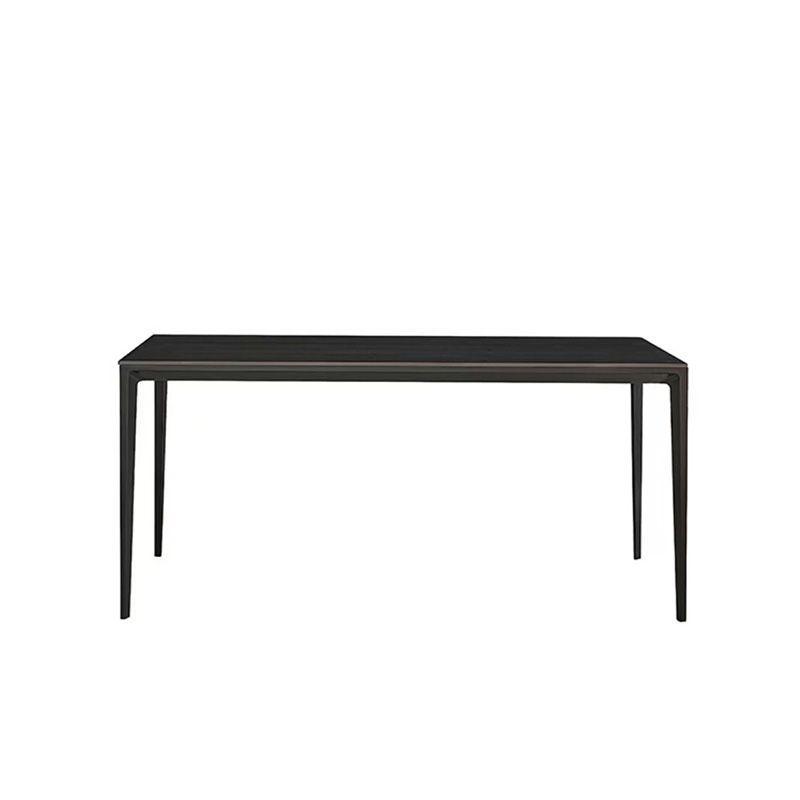 Table à manger en pierre moderne médiévale, 4 pieds noirs, pour salle à manger
