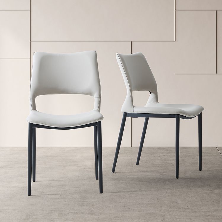 Open Back Side Chair Industrial Style Faux Leather Side Chair Clearhalo 'Dining Chairs' 'Dining Tables & Seating' 'dining_chair' 'furn' 'furn_dining_chair' 'Furniture' 'Kitchen & Dining Furniture' 1200x1200_b5afcdee-2c7b-4a06-a72e-60dcac1b6f12