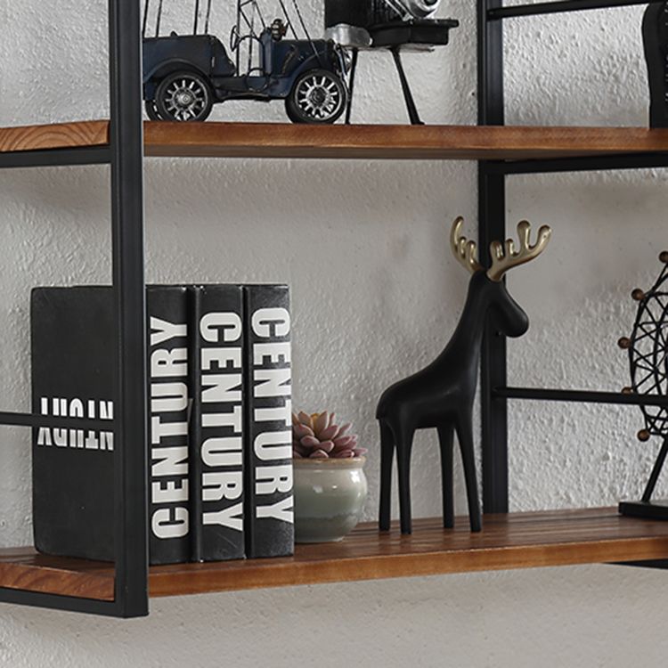 Wall Mounted Industrial Bookshelf Iron Frame Pine Wood Bookshelf for Bedroom Clearhalo 'Bookcases' 'furn' 'furn_bookcases' 'Furniture' 'furniture_bookcases' 'Office Furniture' 1200x1200_b5b04b7d-cc49-4e10-98fb-4c13029dec54