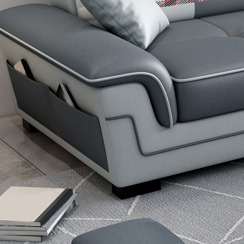 82.68" W √ó 57.09" D √ó 35.43" H High Back Pillow Top Arm Sectional with Slipcovere Clearhalo 'furn' 'furn_sectionals' 'Furniture' 'furniture_sectionals' 'kitchen' 'kitchen_sectionals' 'Living Room Furniture' 'Sectionals' 1200x1200_b5b29ce5-2cb7-4f9e-9923-d7602c7016a8