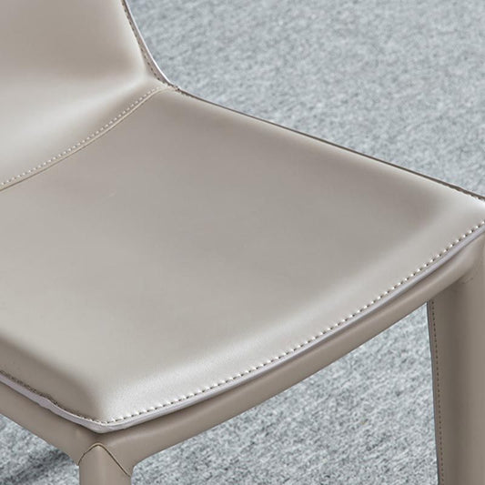 Contemporary Style Dining Chairs Armless Chair with Metal Legs for Kitchen