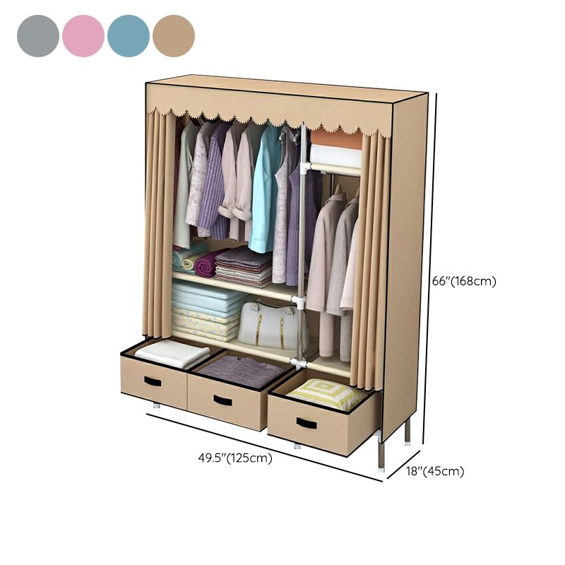 Hinged Wardrobe Closet Contemporary Wardrobe Armoire with Drawer Clearhalo 'Armoires & Wardrobes' 'armoires_wardrobes' 'Bedroom Furniture' 'furn' 'furn_armoires_wardrobes' 'Furniture' 1200x1200_b5b364ff-7d34-46dc-ba7a-363be1e63d98