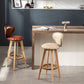 Scandinavian Wood Leather Counter Stools Low Back Bar Stools with Round Seat Clearhalo 'Bar Furniture' 'Bar Stools' 'bar_stools' 'furn' 'furn_bar_stools' 'furniture_bar_stools' 'Kitchen & Dining Furniture' 'kitchen&dining_furn' 'kitchen' 'kitchen_furn' Furniture' 1200x1200_b5b3dafa-2c74-4d5d-8bdf-1031a70b33b7