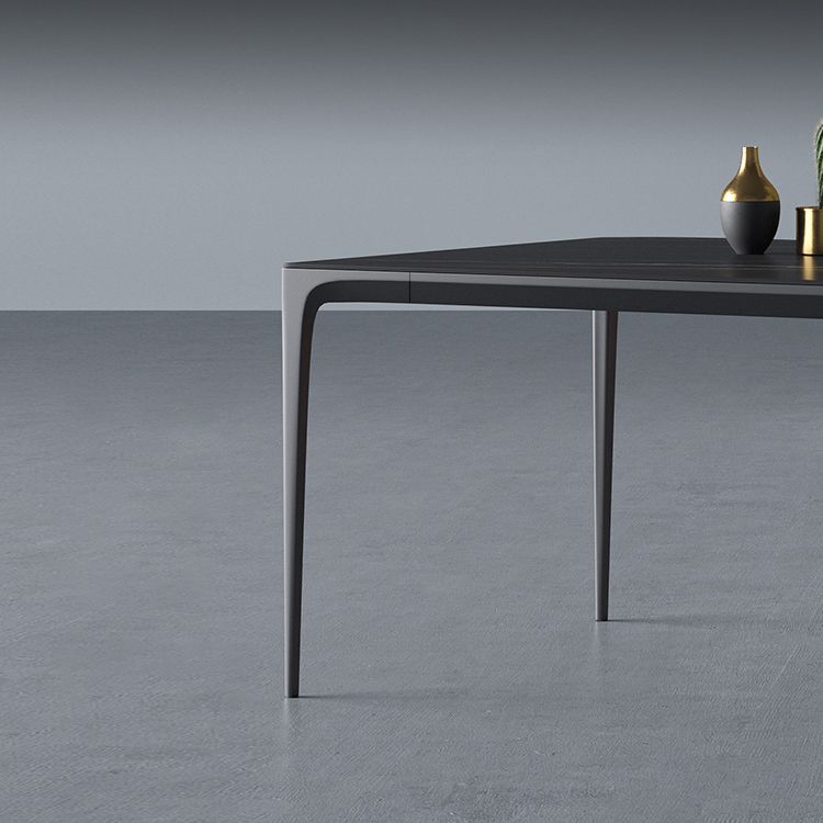 Rectangle Dining Site Table Stone Contemporary Dining Table with 4-foot Clearhalo ' dining_table' 'Dining Tables & Seating' 'Dining Tables' 'Furniture' 'furniture_dining_table' 'Kitchen & Dining Furniture' 'kitchen&dining_furn' 'kitchen' 'kitchen_dining_table' 1200x1200_b5b682ca-cb7a-40e7-b68b-8c50d10c50cb