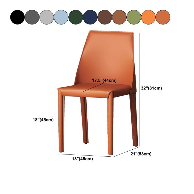 Chaise de salle à manger en cuir de cuisine moderne, chaise Parsons en finition mate pour la maison