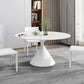 Round Sintered Stone Dining Table Modern Turntable Furniture with Pedestal Base
