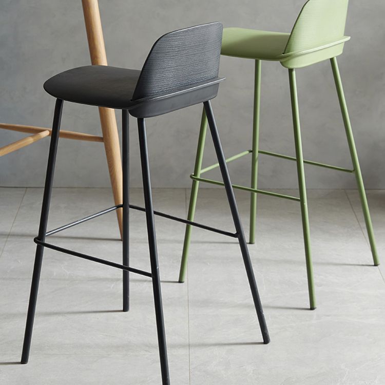 Modern Style Bar-stool Plastic Counter Bar Stool with Metal Legs for Home Clearhalo 'Bar Furniture' 'Bar Stools' 'bar_stools' 'furn' 'furn_bar_stools' 'Furniture' 'Kitchen & Dining Furniture' 1200x1200_b5bafd94-1538-4b5f-92d7-49e01f67b6a2