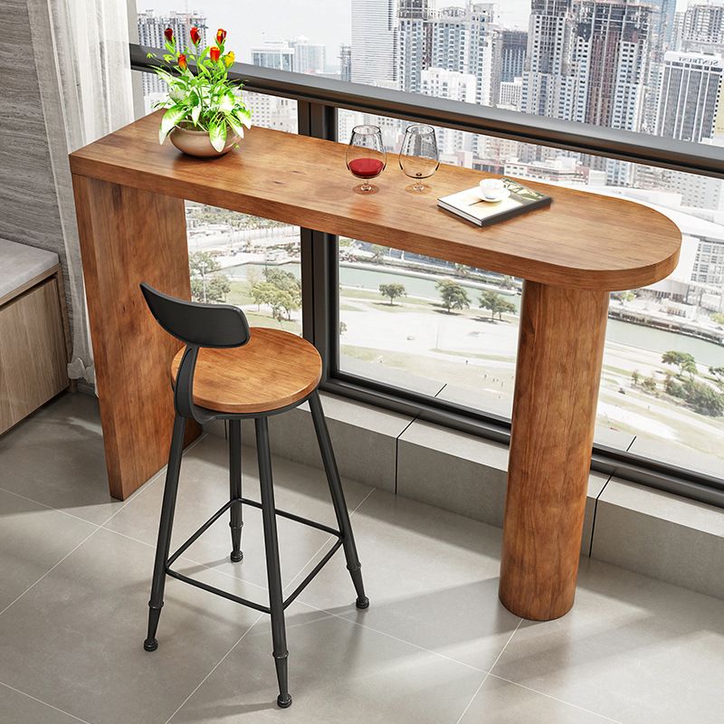 Industrial Style Wood 1/2 Pieces Bar Table Set Rectangle Bar Table for Home Clearhalo 'Bar Furniture' 'furn' 'furn_home_bar_bar_sets' 'Furniture' 'Home Bars & Bar Sets' 'home_bar_bar_sets' 'Kitchen & Dining Furniture' 1200x1200_b5bc0d37-7584-410c-88a1-c7d094514903