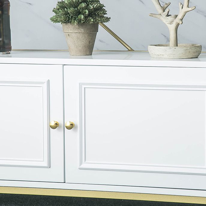 Scandinavian Open Etagere Bookshelf with Gold Iron Frame White Manufactured Wood Shelf Clearhalo 'Bookcases' 'furn' 'furn_bookcases' 'Furniture' 'furniture_bookcases' 'kitchen' 'kitchen_bookcases' 'Living Room Furniture' 'Office Furniture' 1200x1200_b5bd9d28-cfcd-4135-9b41-fe61bfe4a2a4