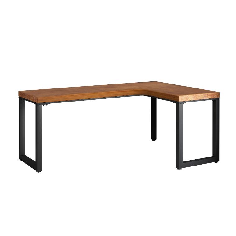 Industrial Solid Wood Writing Desk L-Shape Office Desk with Metal Legs Clearhalo 'furn' 'furn_office_desk' 'Furniture' 'Office Desks' 'Office Furniture' 'office_desk' 1200x1200_b5be2217-fe29-422a-a0de-483931c9ec64