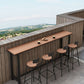 Bar-Esstisch aus Kunststoff, Holz, moderner rechteckiger Bartisch mit Bock für Café-Balkon