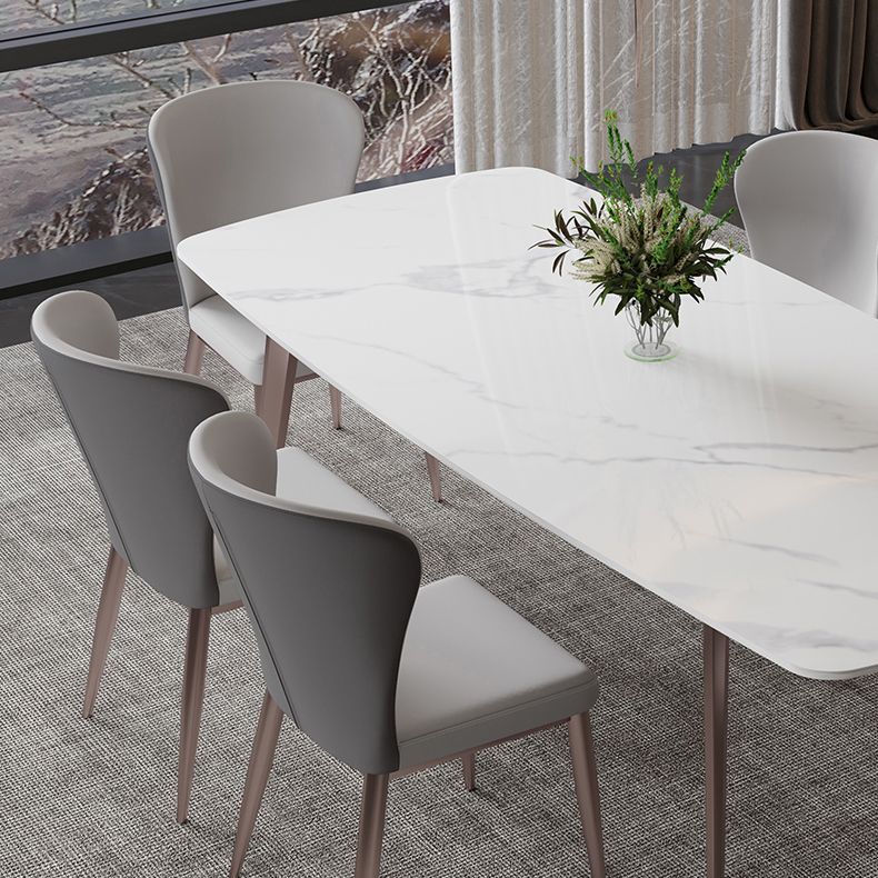 Modern Scratch Resistant Dining Table Sintered Stone Rectangle Table with 4 Legs Base Clearhalo ' dining_table' 'Dining Tables & Seating' 'Dining Tables' 'Furniture' 'furniture_dining_table' 'Kitchen & Dining Furniture' 'kitchen&dining_furn' 'kitchen' 'kitchen_dining_table' 1200x1200_b5bedf8f-fa73-4e3e-9fa8-c5d7c8395c42