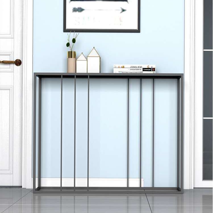 Tavolo di divano console di ferro contemporaneo Rettangolo Black End Table per Hall