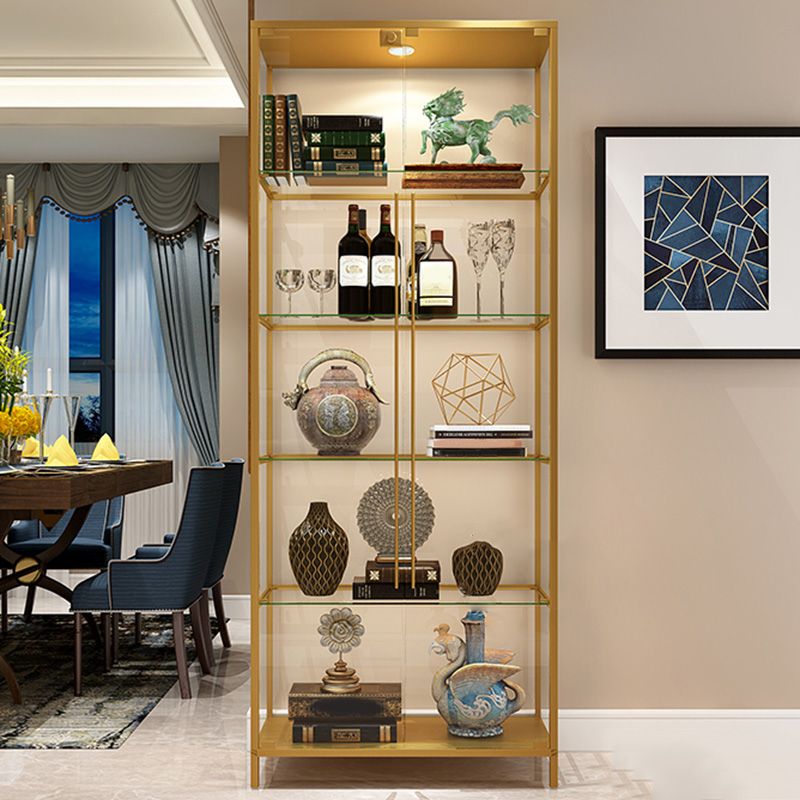 Glass Door Curio Display Glam Style Display Stand with Shelves Clearhalo 'Display & China Cabinets' 'display_china_cabinets' 'furn' 'furn_display_china_cabinets' 'Furniture' 'Kitchen & Dining Furniture' 1200x1200_b5c0ea54-b81c-476d-a06f-b0dea79863a1