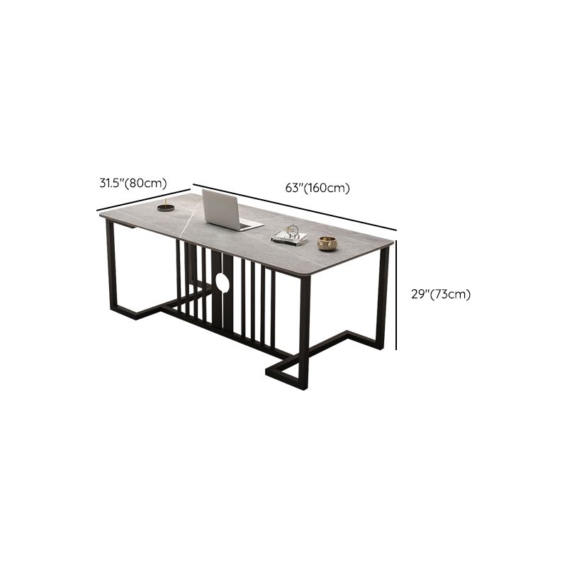 Modern Style Steel Base Office Desk Rectangular Home Writing Desk Clearhalo 'furn' 'furn_office_desk' 'Furniture' 'Office Desks' 'Office Furniture' 'office_desk' 1200x1200_b5c1ea8f-b5c0-4623-8605-b9809888ef89