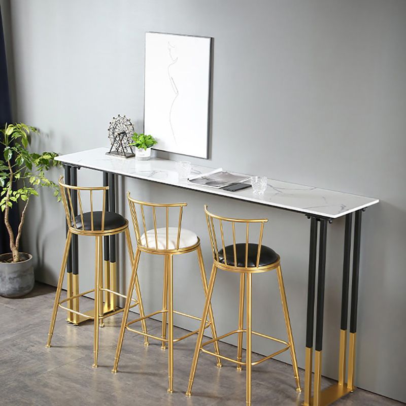 Stone Top Counter Table Metal Base 42-inch Height Nordic Bar Table Clearhalo 'Bar Furniture' 'Bar Tables' 'bar_tables' 'furn' 'furn_bar_tables' 'Furniture' 'furniture_bar_tables' 'Kitchen & Dining Furniture' 1200x1200_b5c1fe31-2332-472b-a02a-0e2824e0e8fb