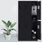 Black Steel Wardrobe with Hinged Door Industrial Storage Cabinet for Bathroom Clearhalo 'Armoires & Wardrobes' 'armoires_wardrobes' 'Bedroom Furniture' 'furn' 'furn_armoires_wardrobes' 'Furniture' 1200x1200_b5c27075-9254-4ff5-a666-b667500e1b2d
