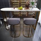 Free Form Bar Table Set 1/2/3/5 Pcs Stone Black Metal Bar Table with PU Upholstery Stools