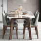 Mesa de comedor Mid-Century para el hogar Mesa con tapa de piedra y estructura de madera