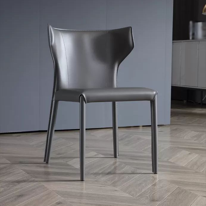 Saddle Leather Designer Style Home Side Chair Matte Finish Wingback Dining Chair Clearhalo ' kitchen&dining_furn' 'Dining Chairs' 'Dining Tables & Seating' 'dining_chair' 'furn' 'furn_dining_chair' 'Furniture' 'furniture_dining_chair' 'Kitchen & Dining Furniture' 'kitchen' 1200x1200_b5c4fffb-6428-4be6-864d-4d8314de1833