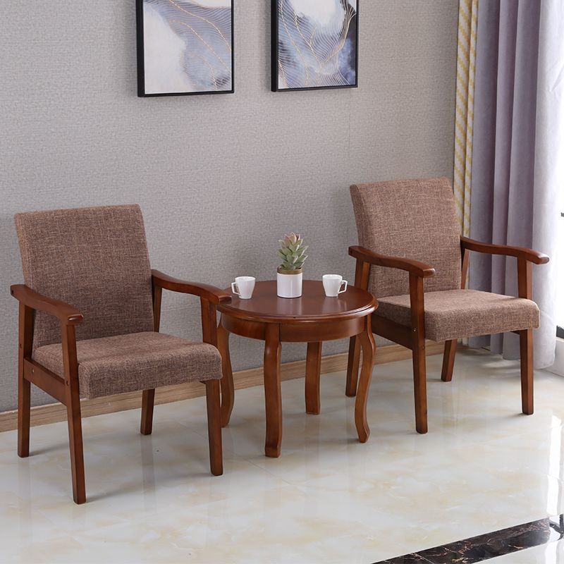 Mid-century Modern 21.25"Wide Linen Blend Fixed Back Square Arm Chair Clearhalo 'Accent Chairs' 'accent_chairs' 'Chairs & Seating' 'furn' 'furn_accent_chairs' 'Furniture' 'Living Room Furniture' 1200x1200_b5c50956-a025-46fc-8503-ccd0b25709ec