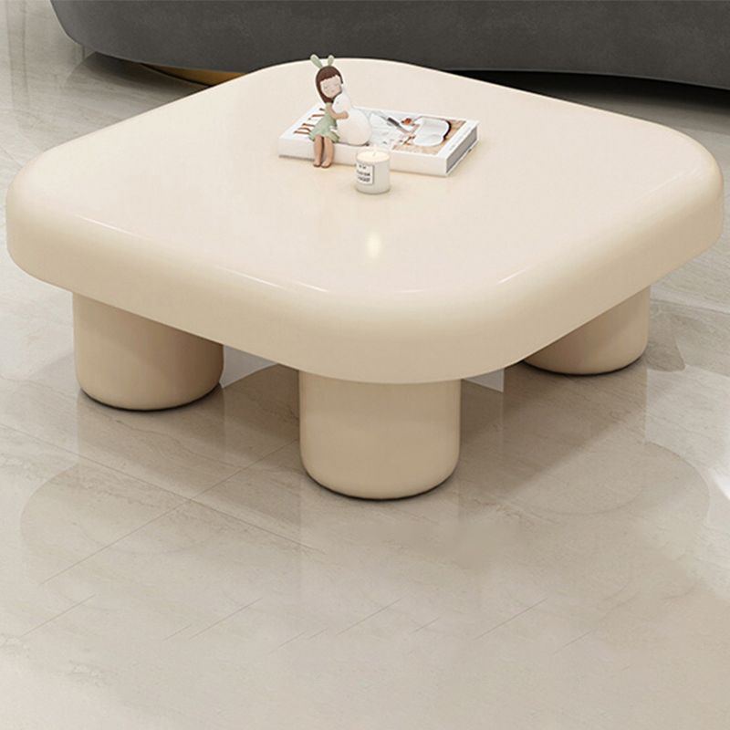 Wood Square Coffee Cocktail Table White 4 Legs Coffee or End Table Clearhalo 'Coffee & Accent Tables' 'Coffee Tables' 'coffee_tables' 'furn' 'furn_coffee_tables' 'Furniture' 'Living Room Furniture' 1200x1200_b5c50d00-7841-4063-9492-0afc14eab3b7