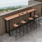 Ensemble de Table de Bar moderne 1/5 pièces, Table de comptoir rectangulaire en plastique et bois avec tabourets hauts