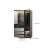 Guardaroba a cornice in legno moderno armadio armadio armadio con 3 cassetti