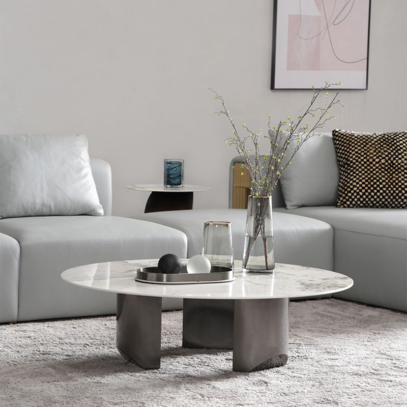 3 Legs Round Slate Coffee Table 13.8" H Modern Cocktail Table Clearhalo 'Coffee & Accent Tables' 'Coffee Tables' 'coffee_tables' 'furn' 'furn_coffee_tables' 'Furniture' 'Living Room Furniture' 1200x1200_b5c643d6-4f08-40f4-aa12-f057d4244f2d