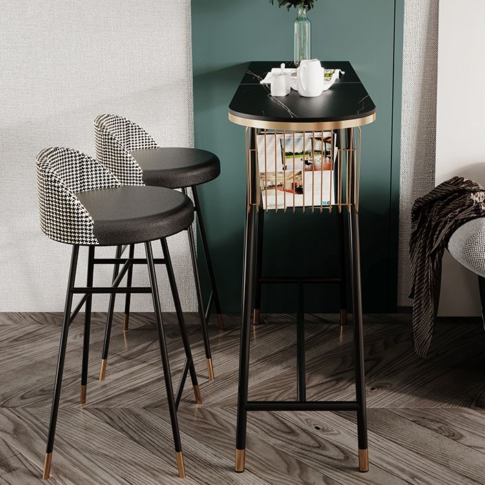 Glam Marble Counter Table with Specialty Table Top Trestle Table - 42" H Clearhalo 'Bar Furniture' 'Bar Tables' 'bar_tables' 'furn' 'furn_bar_tables' 'Furniture' 'furniture_bar_tables' 'Kitchen & Dining Furniture' 1200x1200_b5c65b7e-dcc3-4d23-a5f4-8d1b1fd4dca0