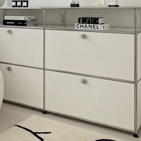 Sidebordo in acciaio inossidabile in stile moderno Sideboard bianca per soggiorno