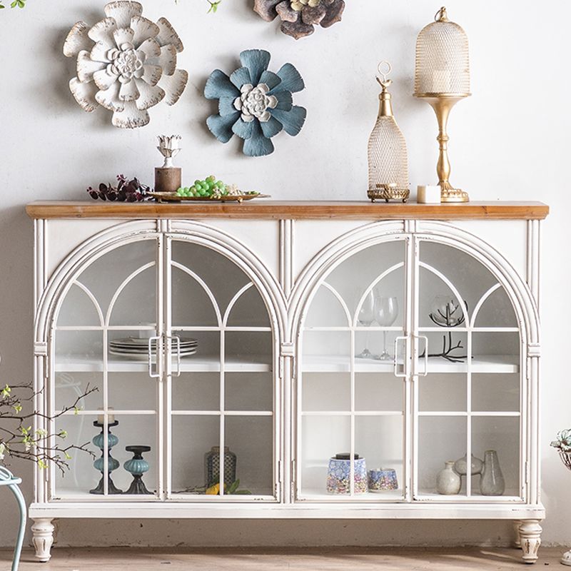 Mid-century Modern Distressed Wooden Cabinet Rectangle Accent Cabinet