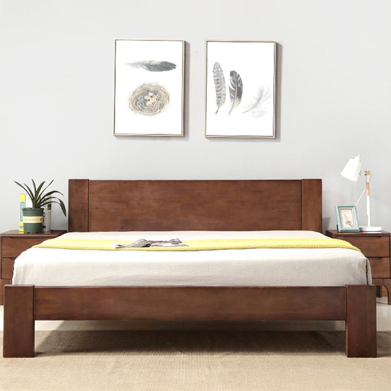 Modern Solid Color Panel Bed Rubberwood Standard Bed with Headboard Clearhalo 'Bedroom Furniture' 'Beds' 'furn' 'furn_beds' 'Furniture' 1200x1200_b5cbbb0a-dc65-4f6d-aa66-6d923cfcbd00