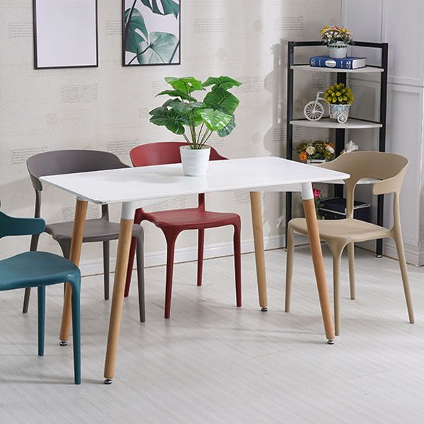 Modern Style Stackable Chairs Dining Armless Open Back Chair with Plastic Legs for Kitchen Clearhalo ' kitchen&dining_furn' 'Dining Chairs' 'Dining Tables & Seating' 'dining_chair' 'furn' 'furn_dining_chair' 'Furniture' 'furniture_dining_chair' 'Kitchen & Dining Furniture' 'kitchen' 1200x1200_b5ccdd07-ddb8-4004-96fc-a6b002008dc3