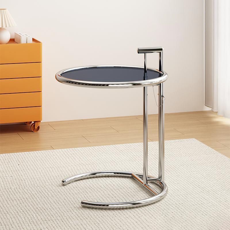 Modern Glass Round Side End Table C Sofa Corner Table For Living Room